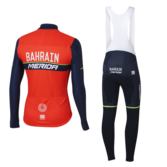 Maglia Bahrain Merida Manica Lunga 2017 rosso